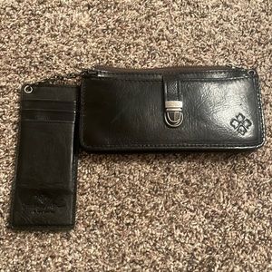 Patricia Nash Black Leather Wallet.